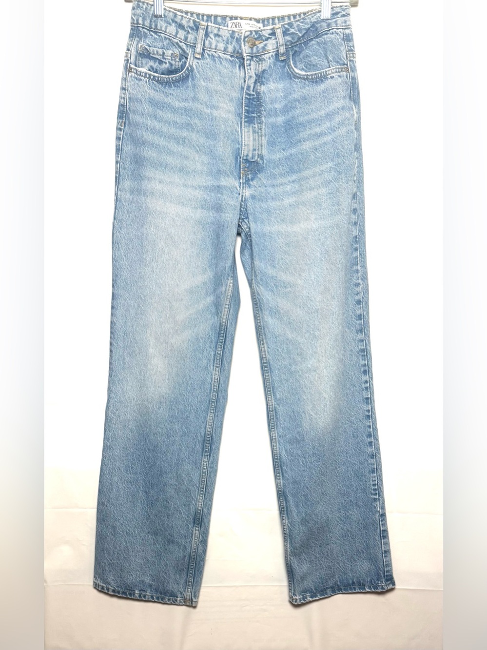 Zara Light Blue Wide Leg Women’s Jeans, Size 10. Like New 100% Cotton